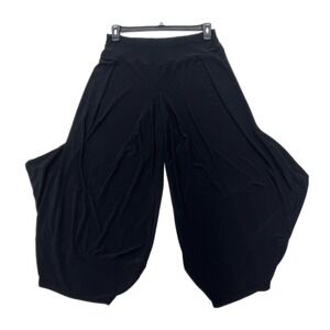John Mark Pants Medium Black Gaucho Culotes Wide Leg High Waist Comfort Stretch